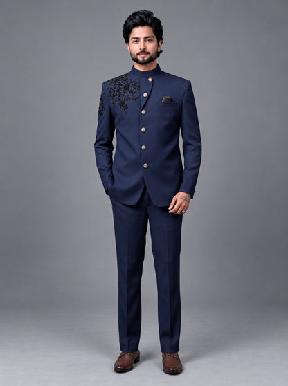 Club AK Men’s Premium Embroidered Bandhgala Jodhpuri Suit