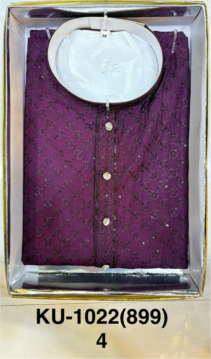 Men's Cotton Silk Embroidery Kurta