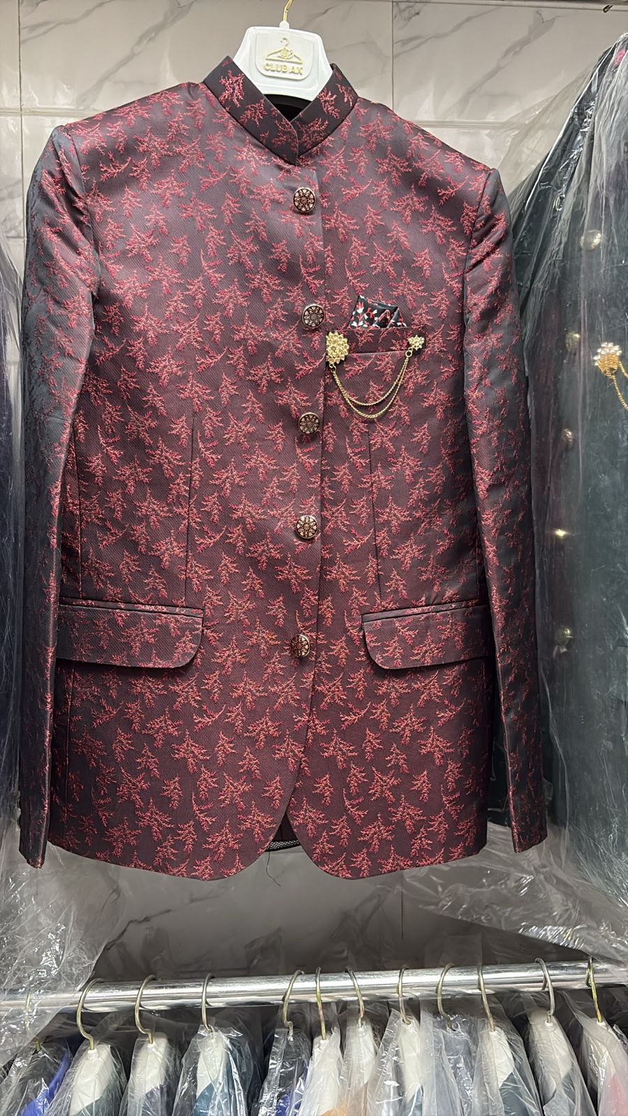 Jodhpuri Wine Suits with Pant for Men for Wedding