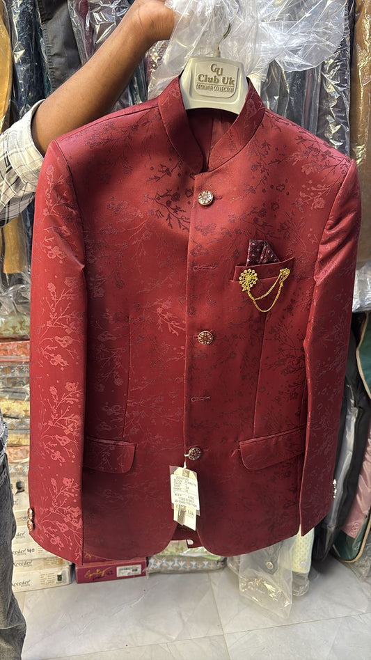 Men's Jodhpuri Maroon Suit With Pant