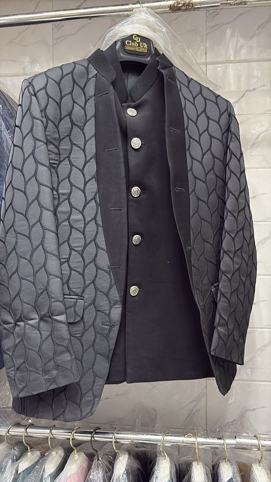 Men's Jodhpuri Black Suit With Pant