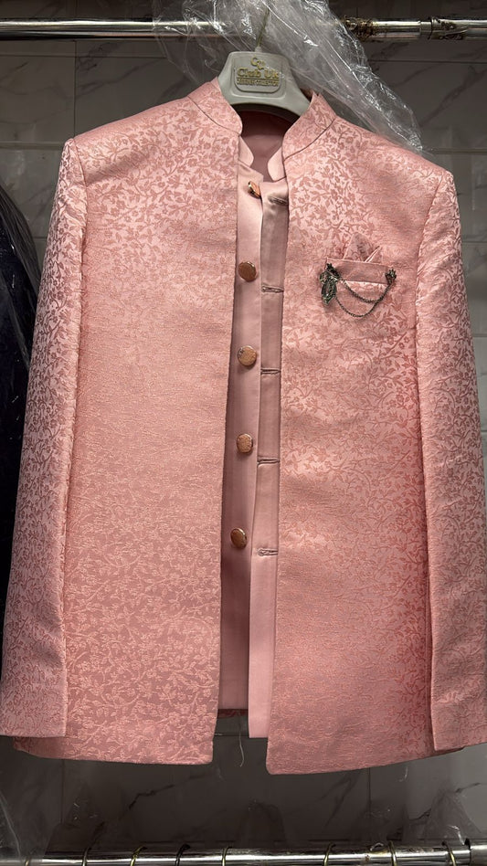 Men's Jodhpuri Baby Pink Suit With Pant