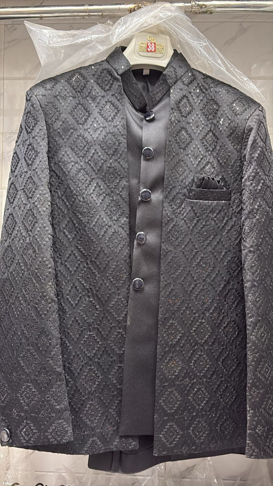 Men's Jodhpuri Black Suit With Pant