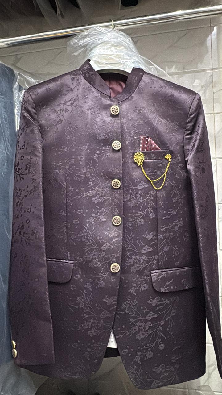 Jodhpuri Royal wine Suits with Pant for Men for Wedding