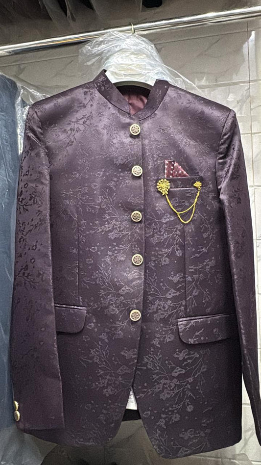 Jodhpuri Royal wine Suits with Pant for Men for Wedding