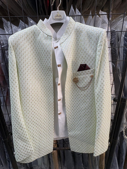 Men's Jodhpuri Green Suit With Pant