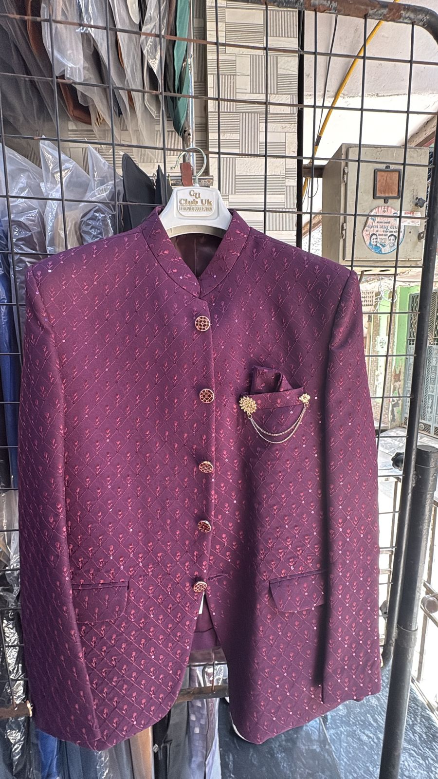 Men's Jodhpuri Velvet Lavender Suit With Pant