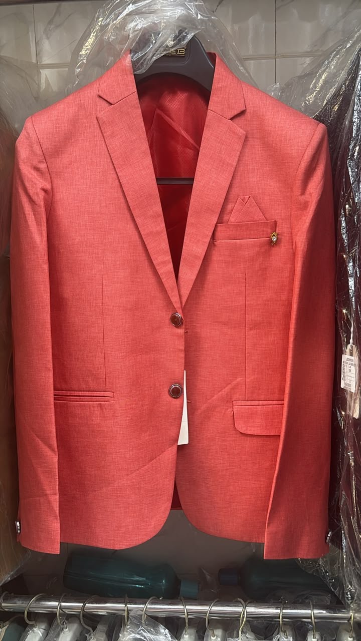Men's Designer Coral Pink Suit
