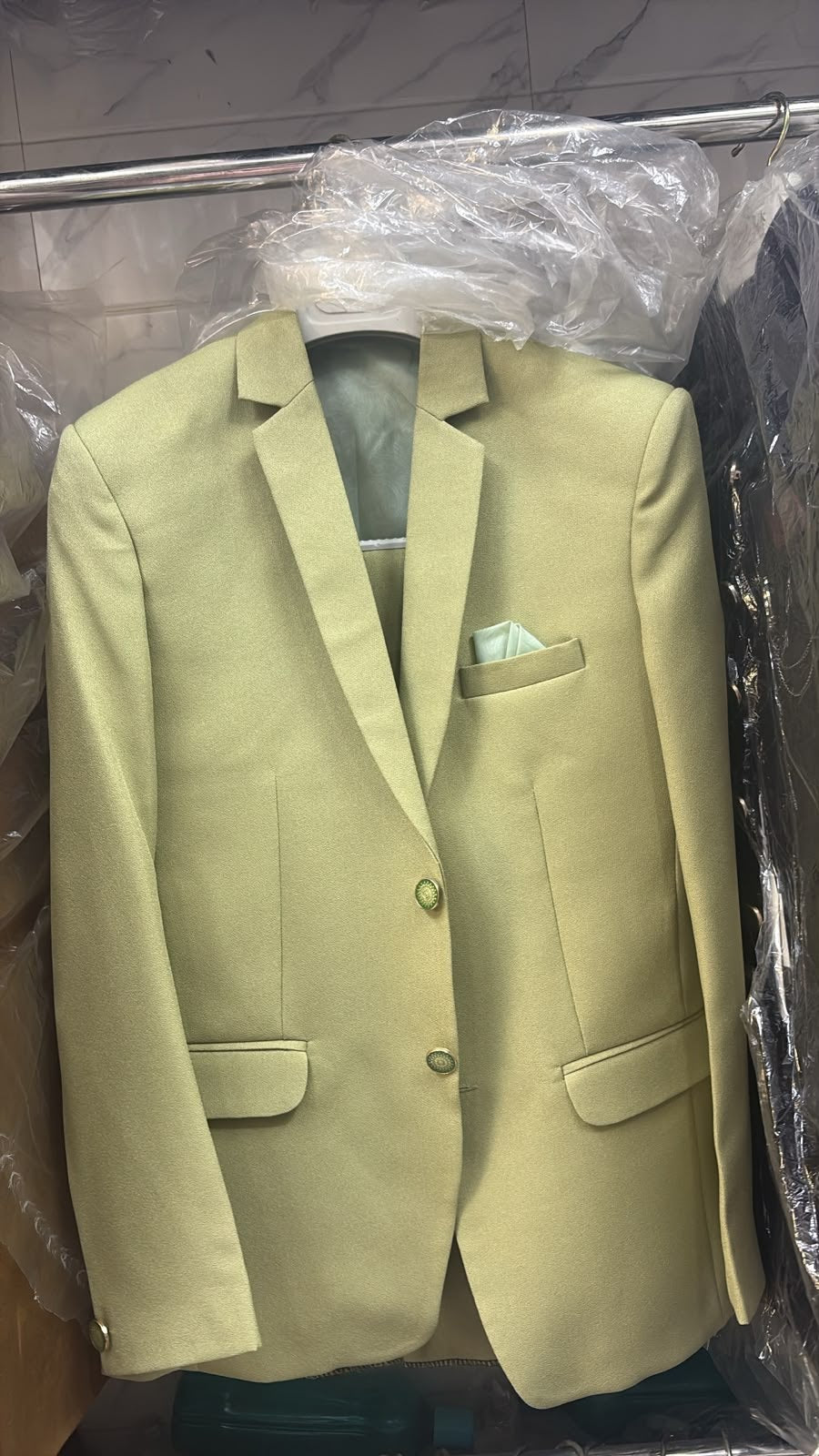 Men's Pistachio Green 3 Piece Suit