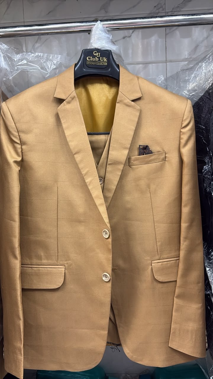 Men's Champagne Gold 3 Piece Suit