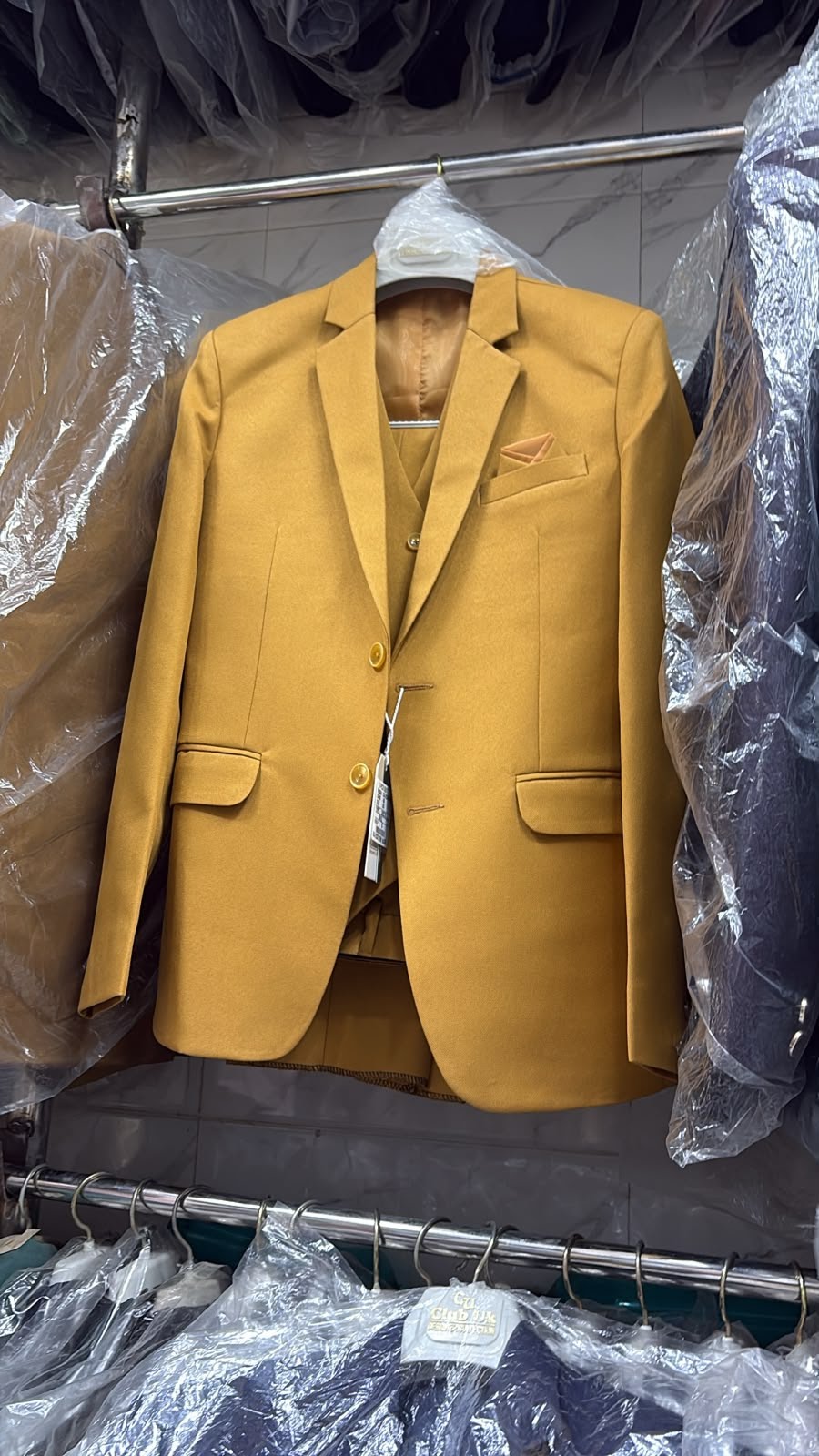 Men's Mustard Gold 3 Piece Suit