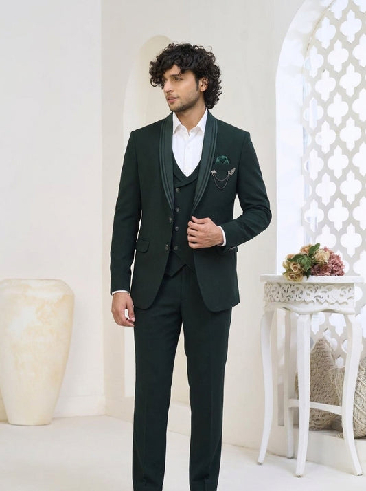 Club AK Men's Premium 3 Piece Suit for Men Kohinoor Fabric