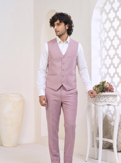Men's director blush pink three-piece suit