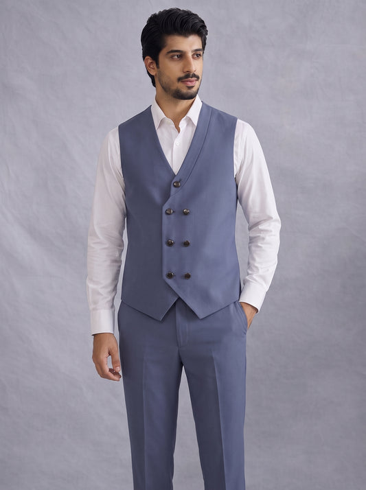 Club AK Steel Blue Tuxedo Suit for Men | Premium Wedding Wear