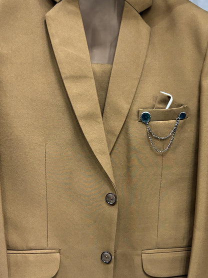 Club AK Luxury Brown Wedding Suit | Designer Party Wear for Men