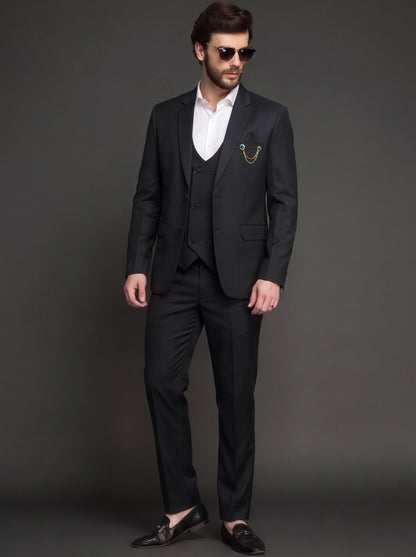 Club AK Men's Designer Black Suit | Elegant Formal Party Wear