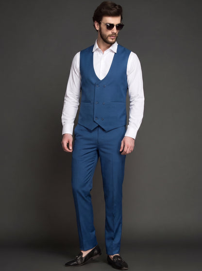 Club AK Royal Blue Formal Suit for Men | Slim Fit 3 Piece Blazer Set