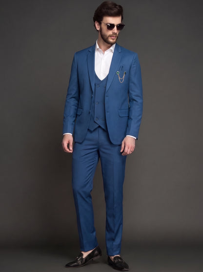Club AK Royal Blue Formal Suit for Men | Slim Fit 3 Piece Blazer Set