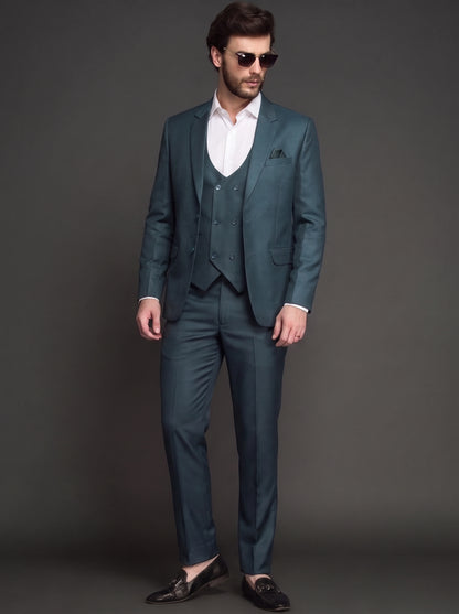 Club AK Premium Steel Blue Blazer Suit | Luxury Wedding & Reception Wear