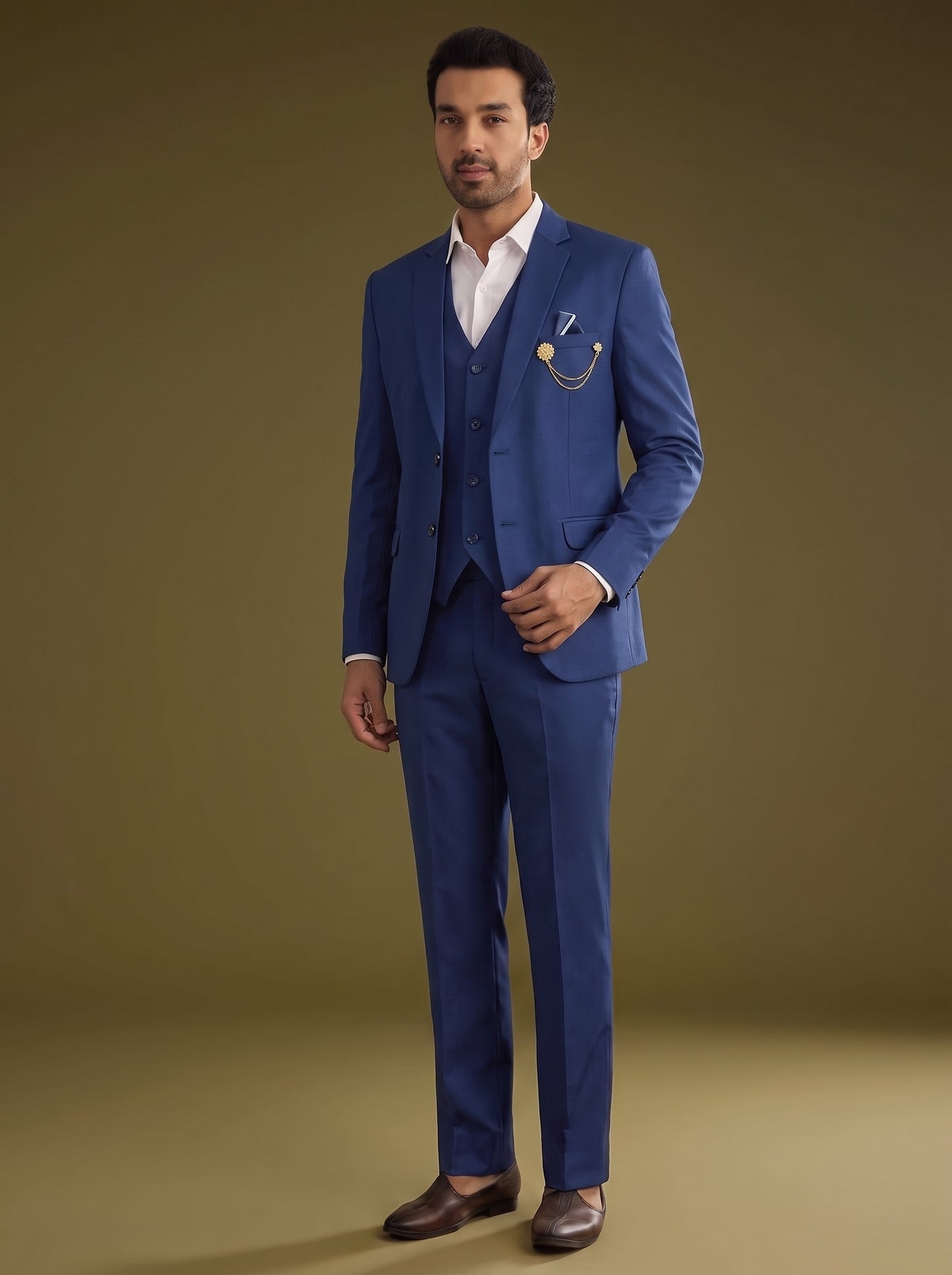 Club AK Royal Blue Slim Fit 3 Piece Suit for Men | Premium Formal Wear
