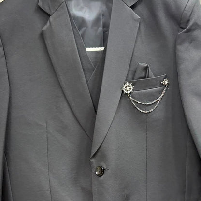 Club AK Men's Elegant Black Three Piece Suit for Men with Blazer, Waistcoat and Formal Pants | Premium Wedding & Party Wear