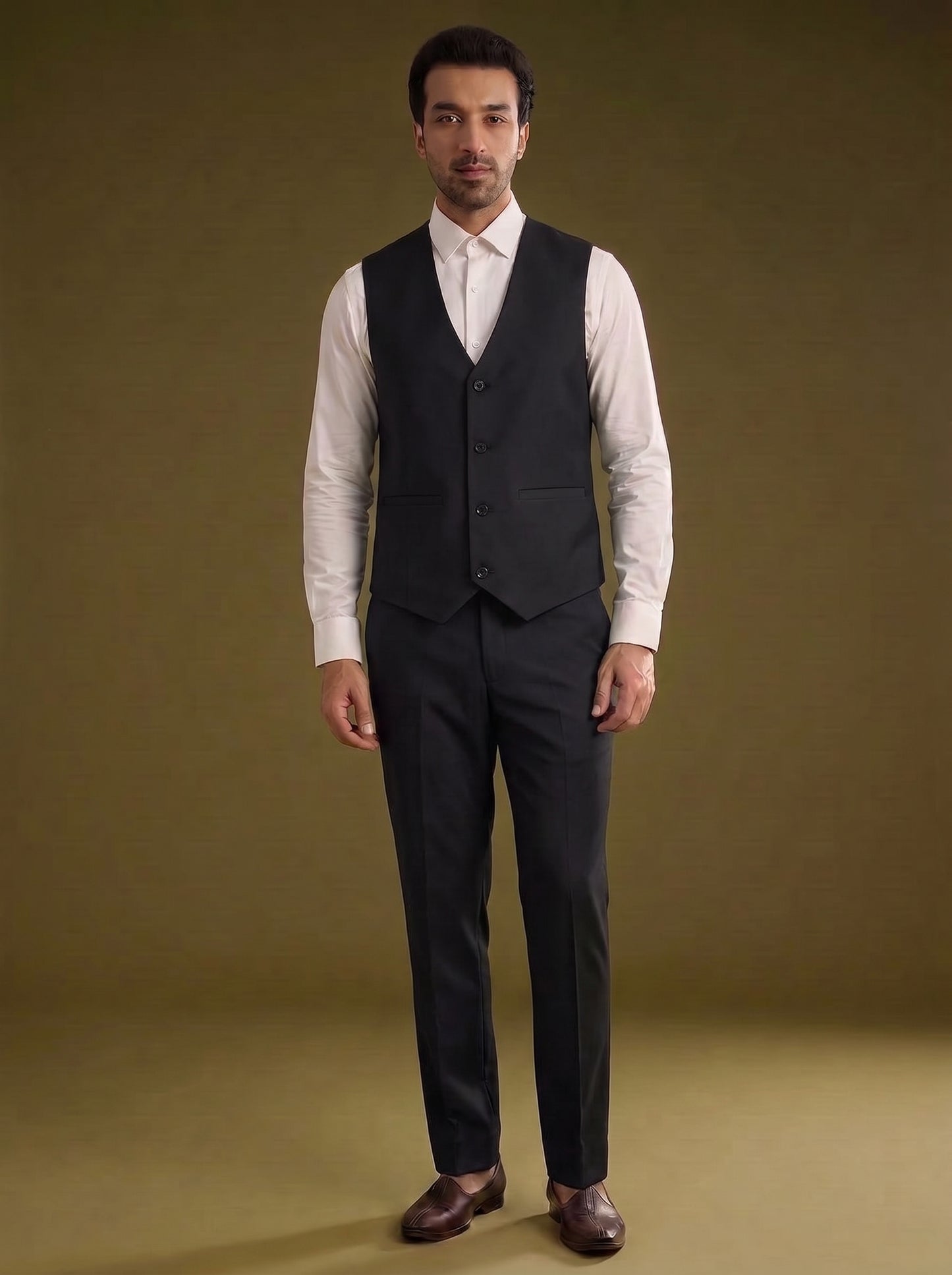 Club AK Men's Elegant Black Three Piece Suit for Men with Blazer, Waistcoat and Formal Pants | Premium Wedding & Party Wear