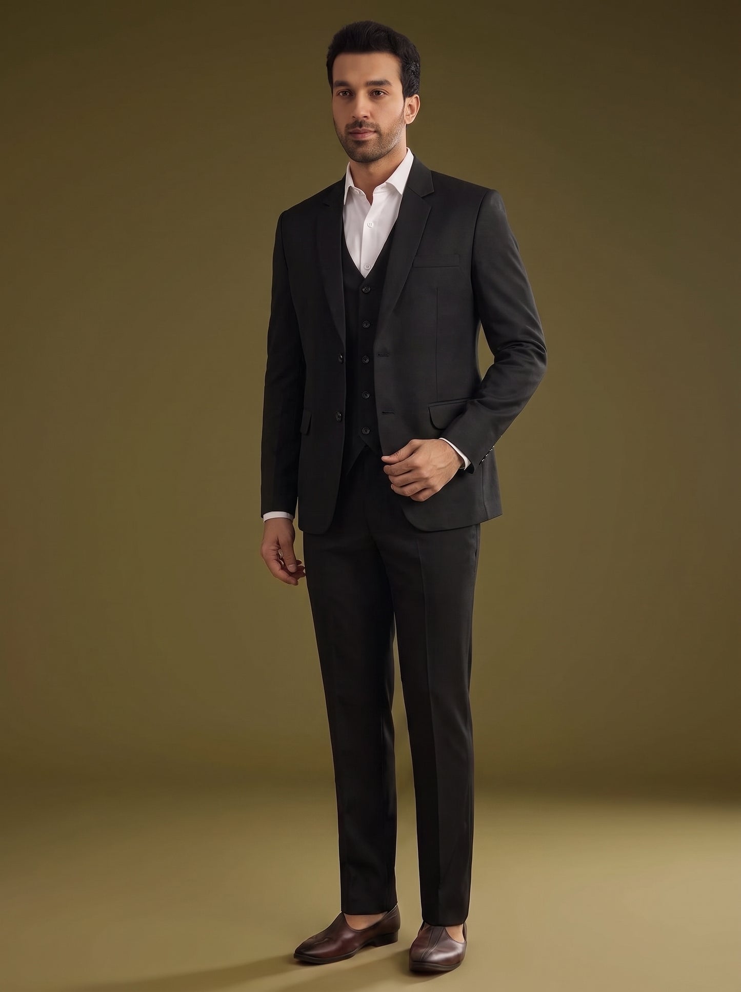 Club AK Black Slim Fit 3 Piece Suit | Elegant Wedding Collection