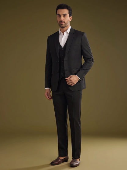 Club AK Black Slim Fit 3 Piece Suit | Elegant Wedding Collection