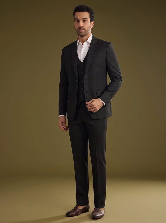 Club AK Black Slim Fit 3 Piece Suit | Elegant Wedding Collection