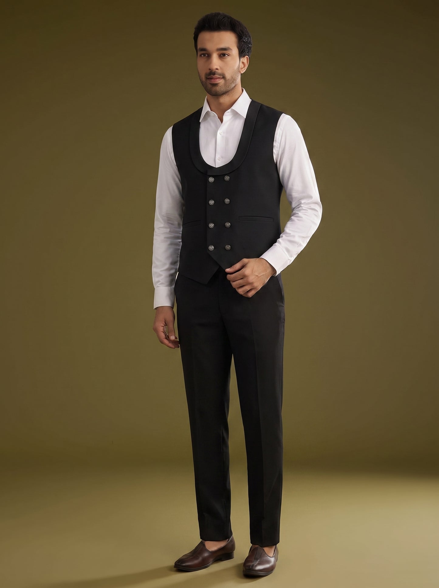 Club AK Black Tuxedo Style Suit for Men | Slim Fit 3 Piece Formal Wear