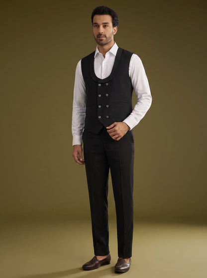 Club AK Black Tuxedo Style Suit for Men | Slim Fit 3 Piece Formal Wear