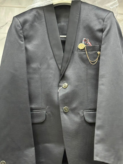Club AK Men's Premium Charcoal Grey 3 Piece Tuxedo Suit for Men