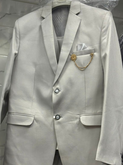 Club AK Men's Premium Off White 3 Piece Suit for Men