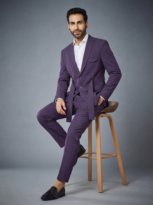 Club AK Men's Premium Purple Formal Suit | Luxury Wedding & Party Wear