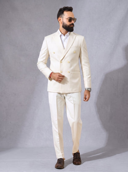Club AK Premium Ivory Formal Suit Set for Men with Tailored Fit