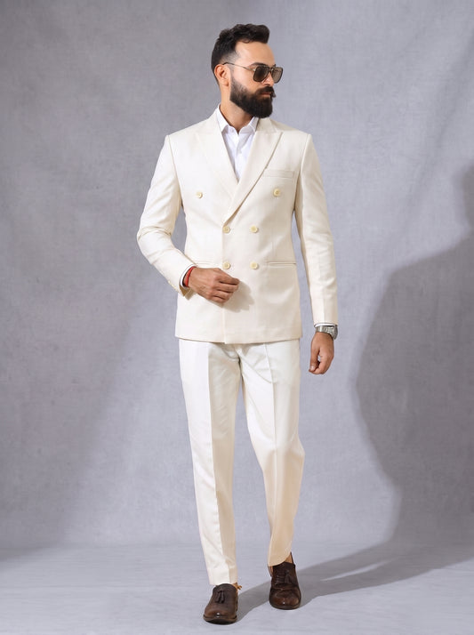 Club AK Premium Ivory Formal Suit Set for Men with Tailored Fit