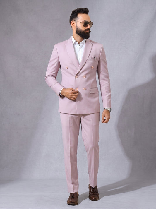 Club AK Double Breasted Baby Pink Formal Suit for Men – Reception, Engagement & Cocktail Wear