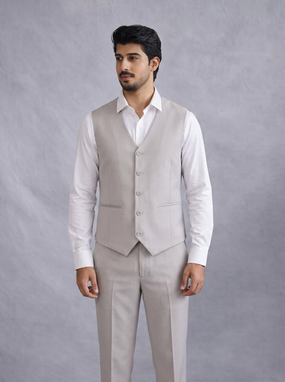 Club AK Men’s Formal Light Grey Suit for Weddings and Parties