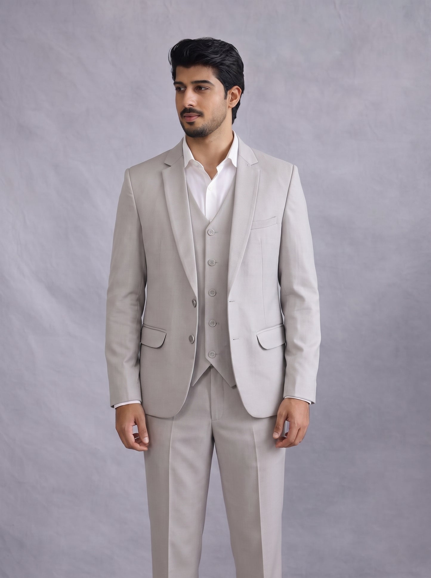 Club AK Men’s Formal Light Grey Suit for Weddings and Parties