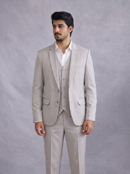 Club AK Men’s Formal Light Grey Suit for Weddings and Parties
