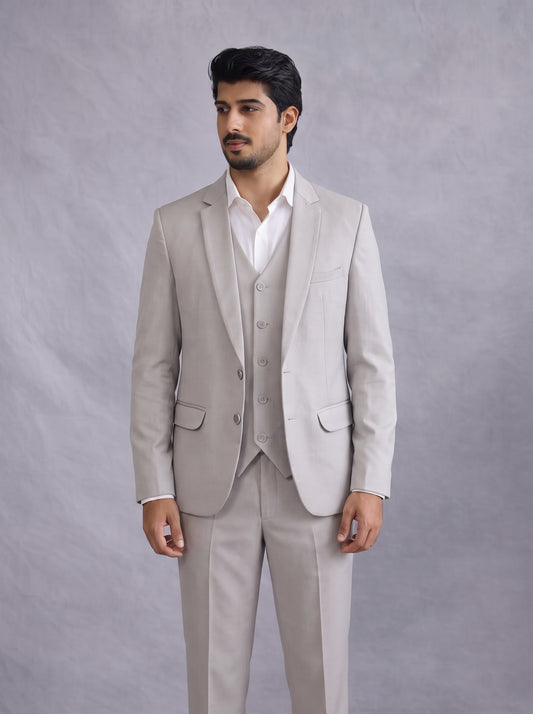 Club AK Men’s Formal Light Grey Suit for Weddings and Parties