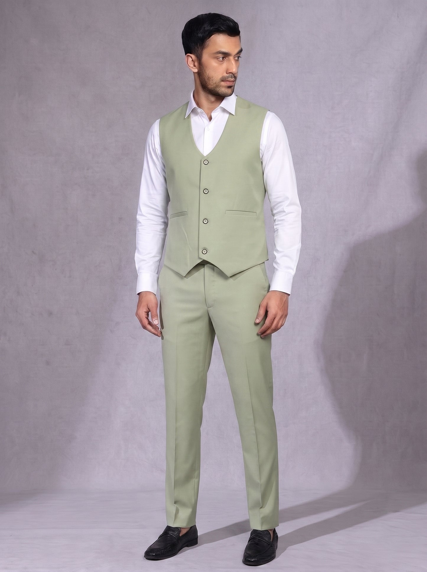 Club AK Men's Premium Sage Green 3 Piece Suit for Men