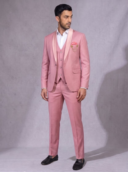 Club AK Pink Wedding Wear Suit Set for Men