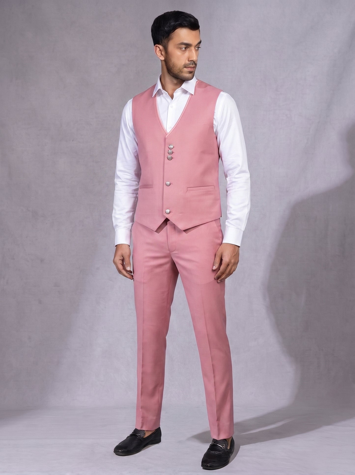 Club AK Pink Wedding Wear Suit Set for Men