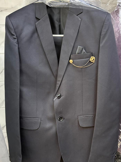 Club AK Men's Premium Charcoal Black 3 Piece Suit for Men