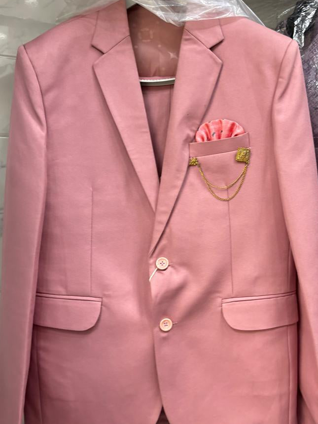 Club AK Men's Premium Dusty Pink 3 Piece Suit for Men