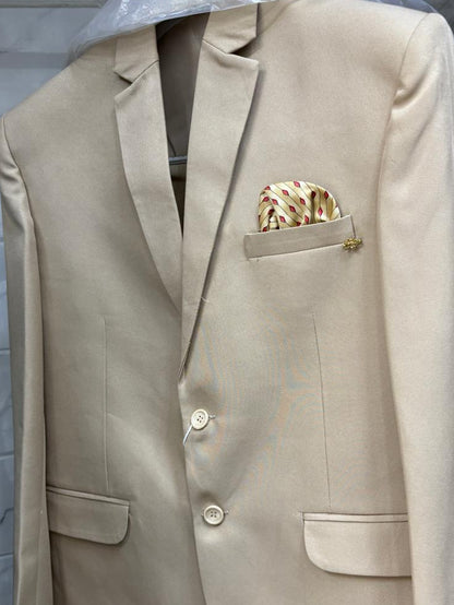 Club AK Men's Beige 3 Piece Suit Set