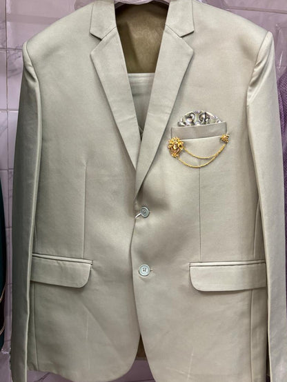 Club AK Men's Sage Green 3 Piece Suit Set