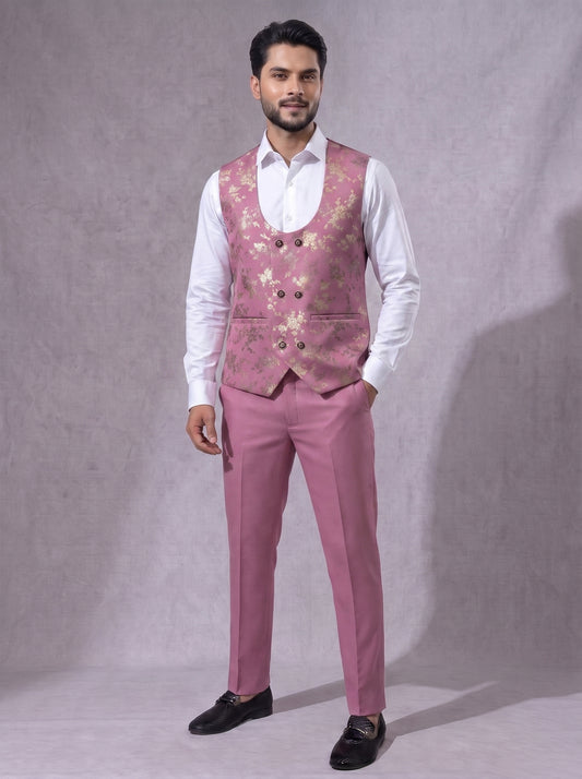Club AK Men's Premium Pink Three Piece Suit