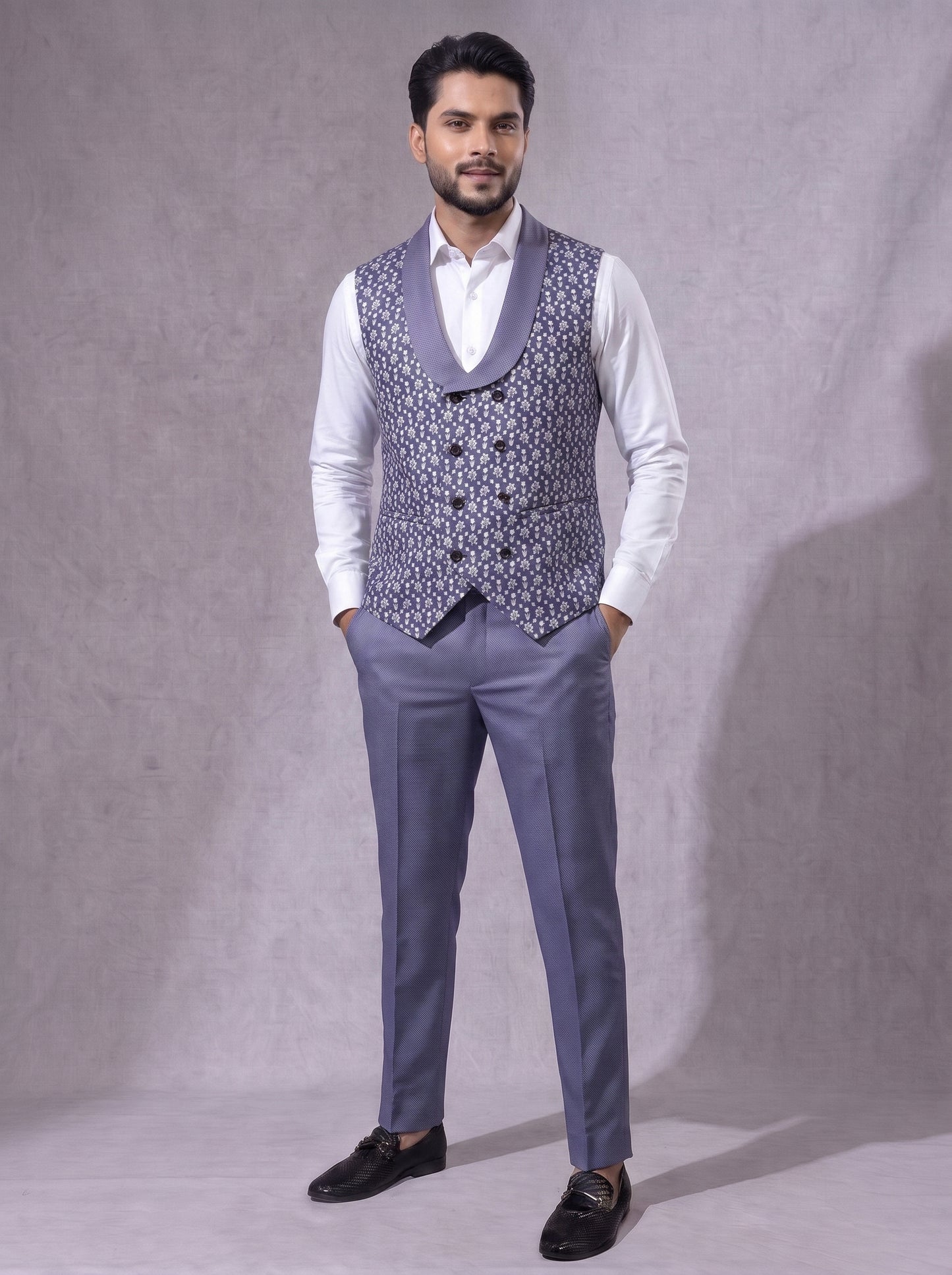 Club AK Men's Lavender Three Piece Suit Set